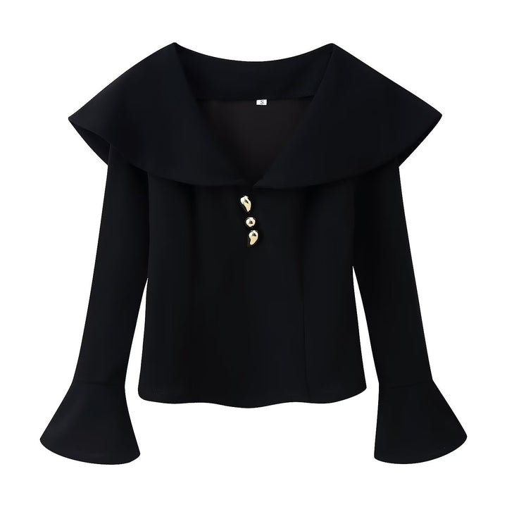 Damen hochtaillierte Palazzo‑Hose mit weitem Bein, Bundfalten und verdecktem Verschluss Drune