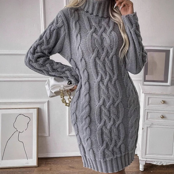 Damen Strickkleid mit elegantem Zopfdesign Drune