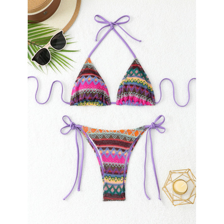 Damen Triangel-Bikini mit farbenfrohem Muster Drune