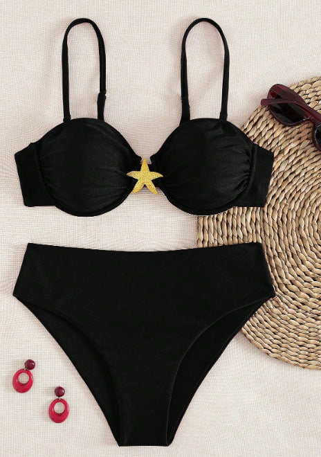 Damen Balconette-Bikini mit dekorativen Sternen Drune