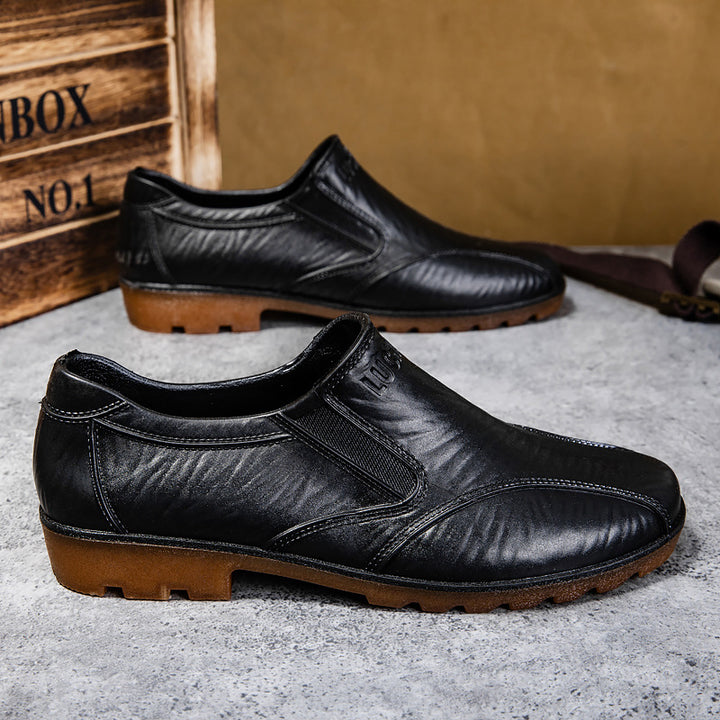 Herren Elegante Slip-On Business-Halbschuhe mit elastischen Einsätzen und rutschfester Profilsohle Drune