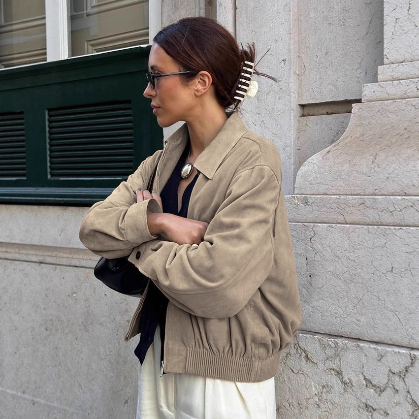 Damen Lässige Oversized Jacke aus weichem Material Drune
