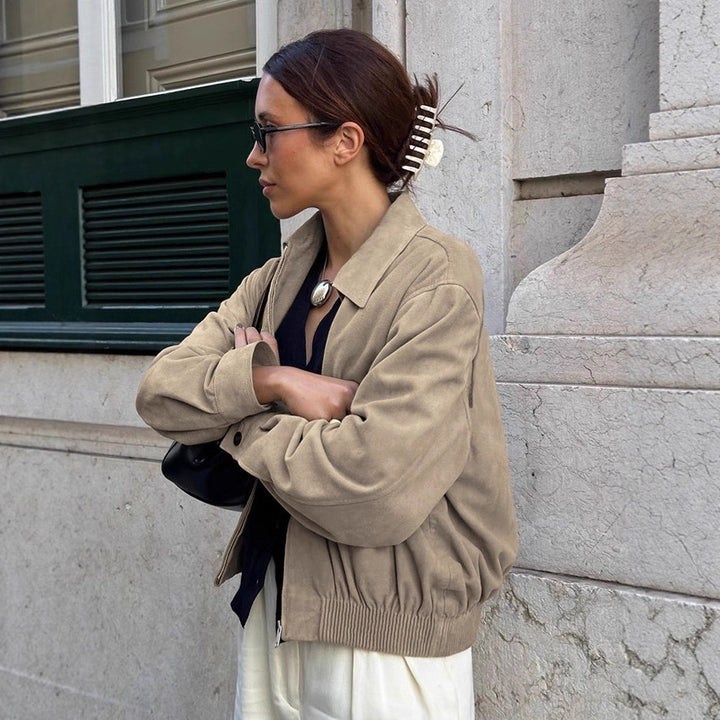 Damen Lässige Oversized Jacke aus weichem Material Drune