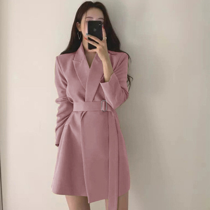 Damen Eleganter Blazer-Kleid Drune