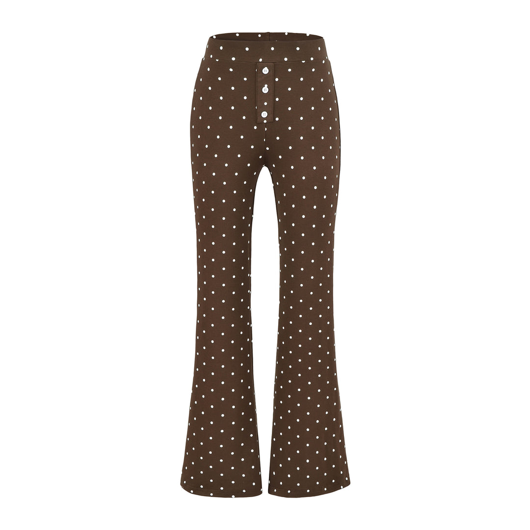Damen Zweiteiliges Stretch-Jersey Lounge-Set mit Cropped Longsleeve und High‑Waist Schlaghose Drune