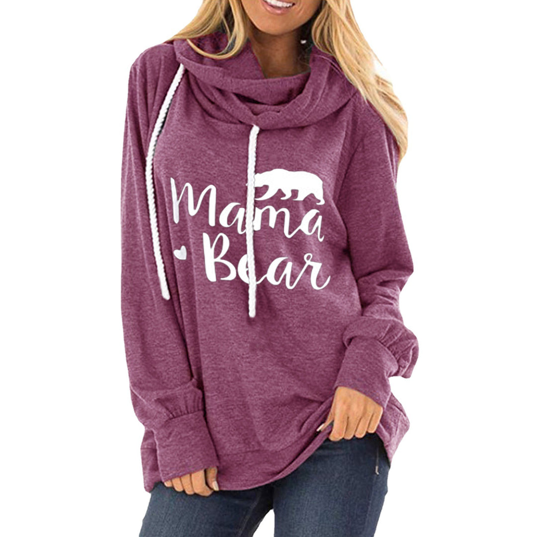 Damen lässiges Kapuzenshirt mit tiefem Ausschnitt und einzigartigem Druck Drune