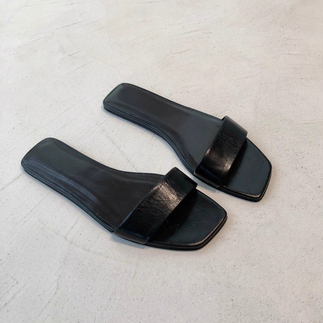 Damen Flache Sandalen mit geschwungenem Riemendesign und rutschfester Sohle Drune