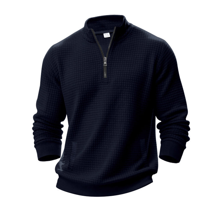 Herren Stepppullover mit halbem Reißverschluss und modernem Strukturdesign Drune