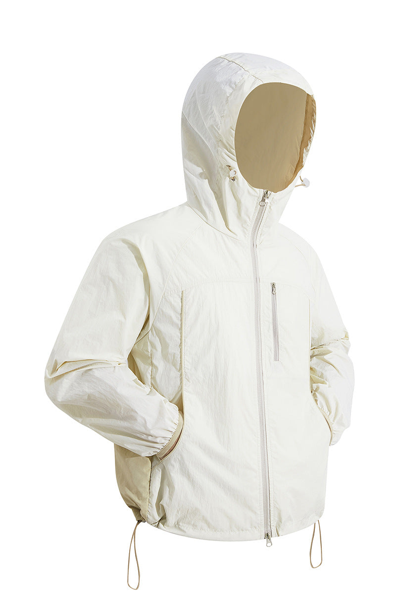 Herren Ultraleichte Kapuzenwindjacke aus Ripstop mit verstellbarem Saum & Brustreißverschluss Drune