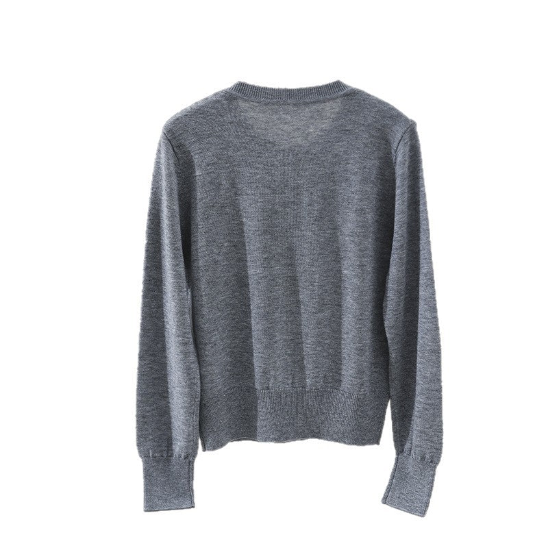 Damen Feiner Button-Cardigan mit maritimem Schultertuch-Detail aus leichtem Feinstrick Drune