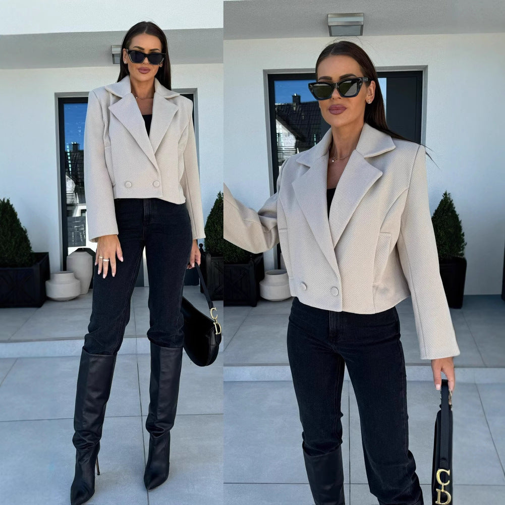 Damen Modischer Oversized-Blazer im klassischen Streifenmuster Drune