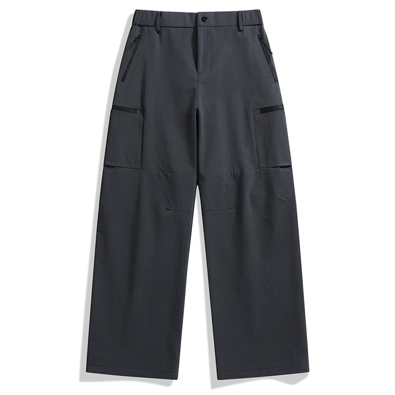 Herren weite Utility-Cargohose mit Reißverschluss‑Taschen und vorgeformten Knien Drune