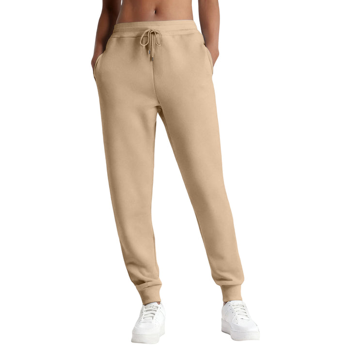 Damen nan schmale High‑Waist Sweat-Jogginghose mit hohem Komfortbund, verstellbarem Kordelzug und elastischen Knöchelbündchen Drune