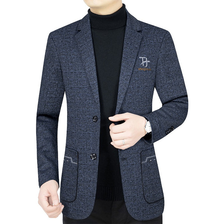Herren Modernes Einreihiges City-Blazer mit aufgesetzten Taschen und leichter Halbfütterung Drune