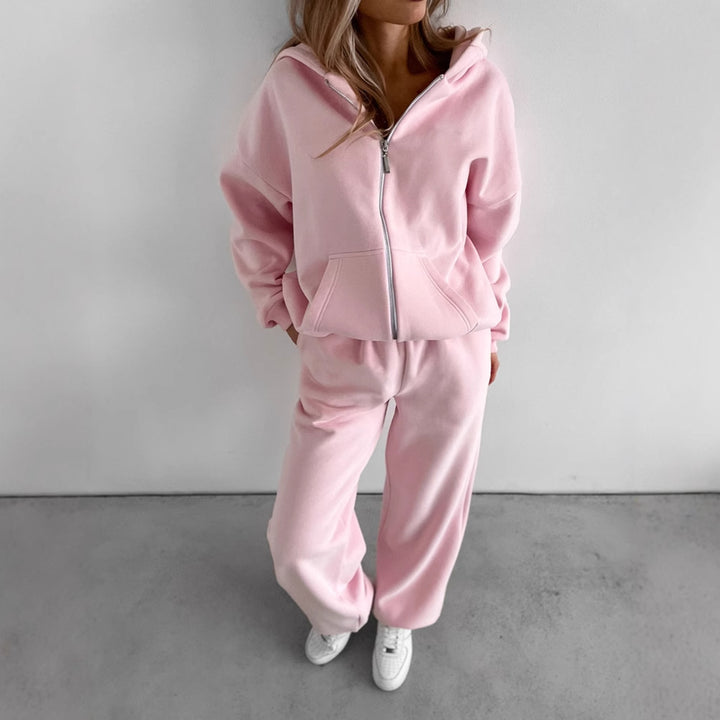 Damen lässiges Hoodie- und Jogginghose-Set Drune