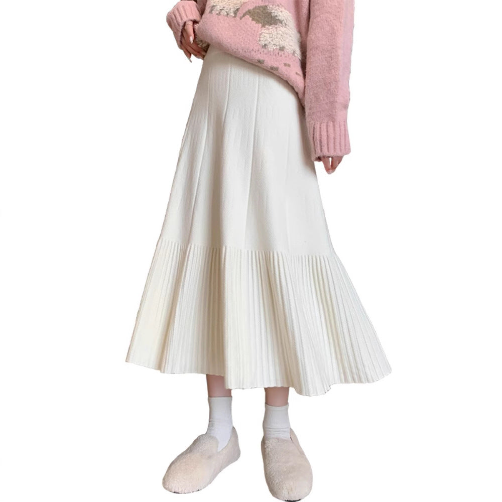 Damen Plissierter Midi-Rock aus weichem Material Drune