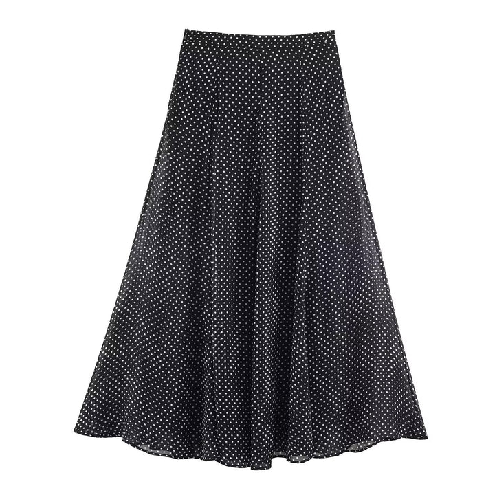 Damen 100+ oversized Pünktchenbluse mit Fledermausärmeln, Stehkragen und elastischem Saum Drune