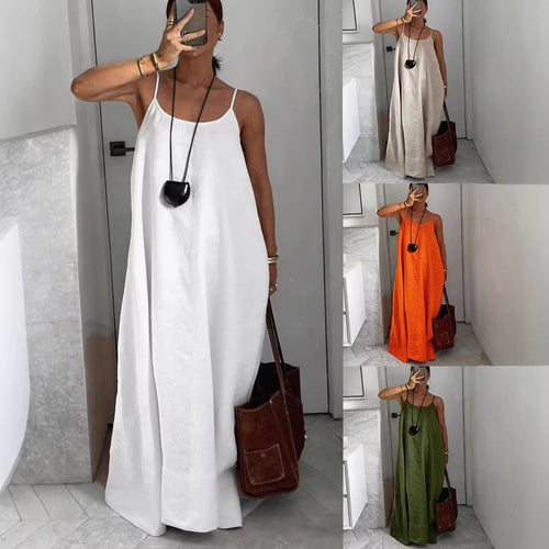 Damen Leichtes Sommerkleid mit tiefem Ausschnitt Drune
