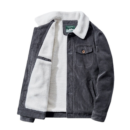 Herren Lässige Cordjacke mit Teddyfutter Drune