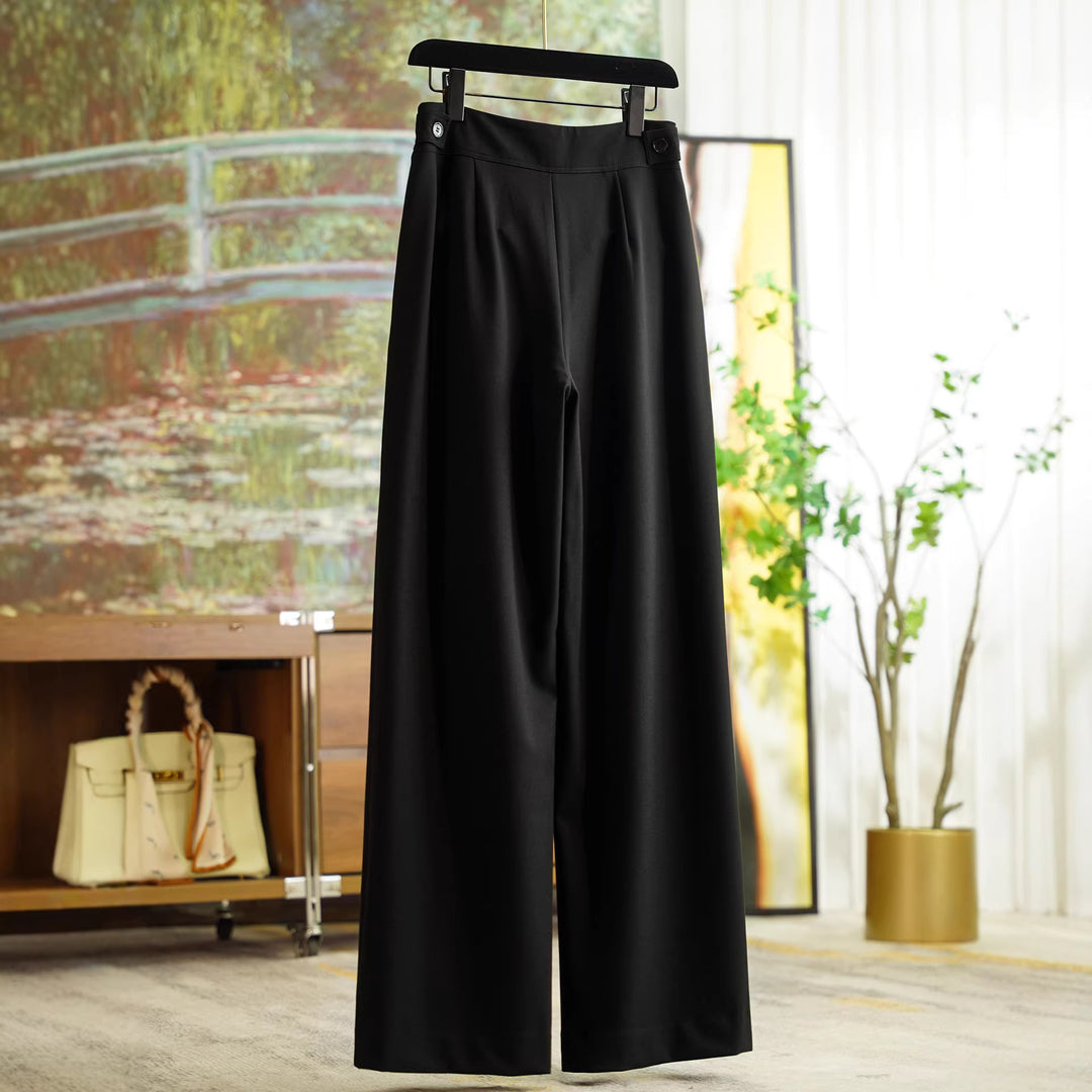 Damen Elegante und weit geschnittene Hochtaillierte Anzughose Drune