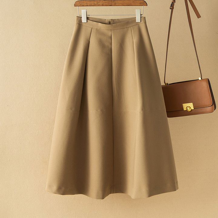 Damen Eleganter Midirock mit Falten Drune