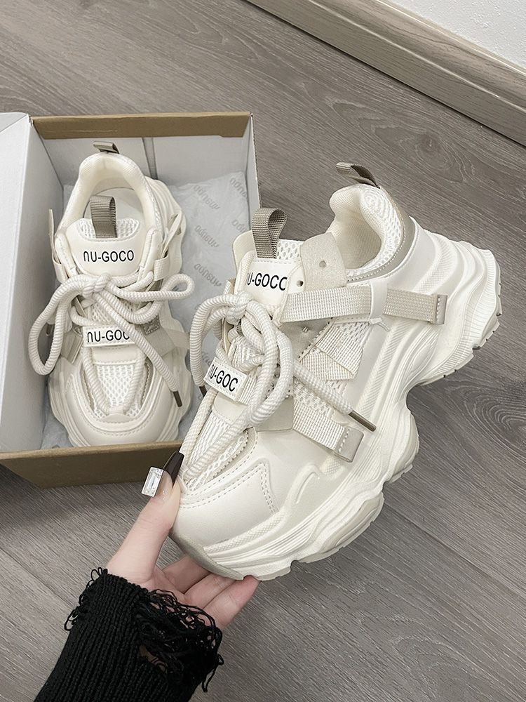 Damen Sportliche Chunky Sneakers mit atmungsaktiver Mesh-Oberfläche und innovativem Schnürsystem Drune