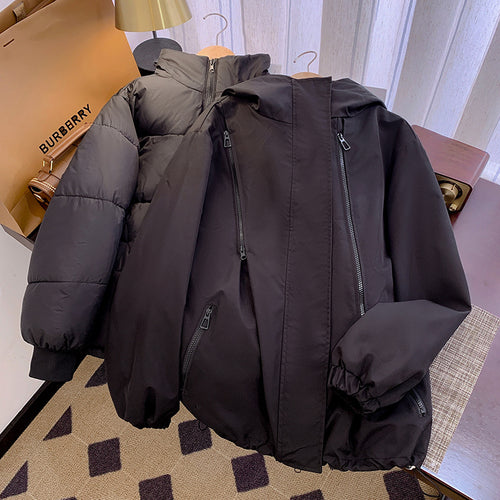 Damen Leichte Übergangsjacke mit verstellbarem Kapuzenkragen und praktischen Taschen Drune