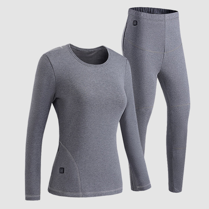 Damen Eng anliegendes Thermo-Funktionsset mit Langarmshirt und hoher Thermoleggings Drune