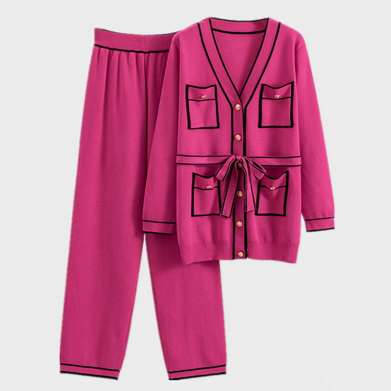 Damen gemütliches Strickanzug-Set Drune