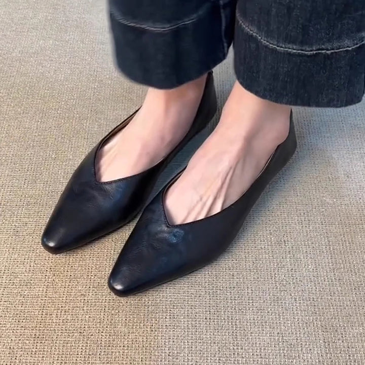 Damen spitze Slipper mit eleganter V-Ausschnittform Drune