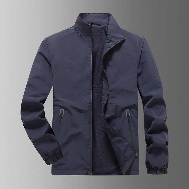 Herren Leichte Windjacke mit hohem Kragen Drune