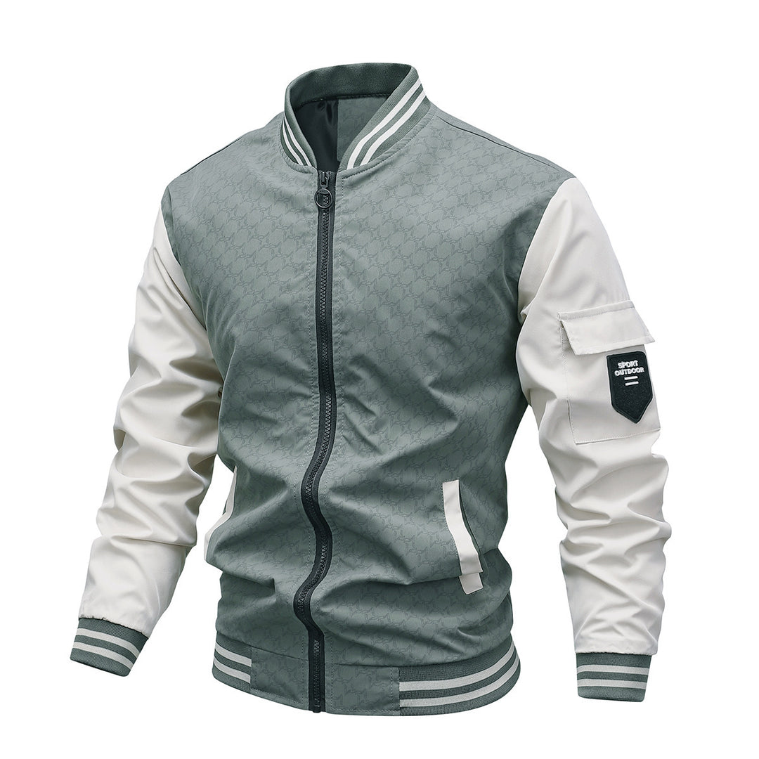 Herren Modische Bomberjacke mit Stehkragen Drune