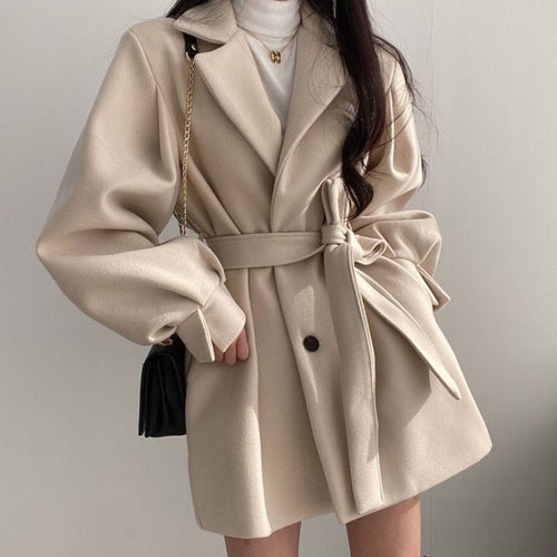 Drune | Trenchcoat mit einfarbigem Design für Frauen