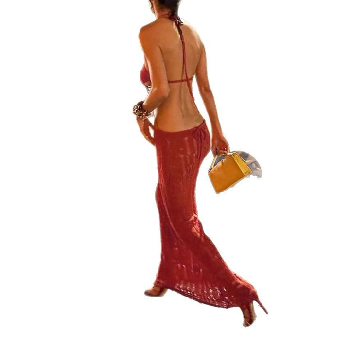 Damen Maxikleid mit raffiniertem Cut-Out-Design und zarten Trägern Drune