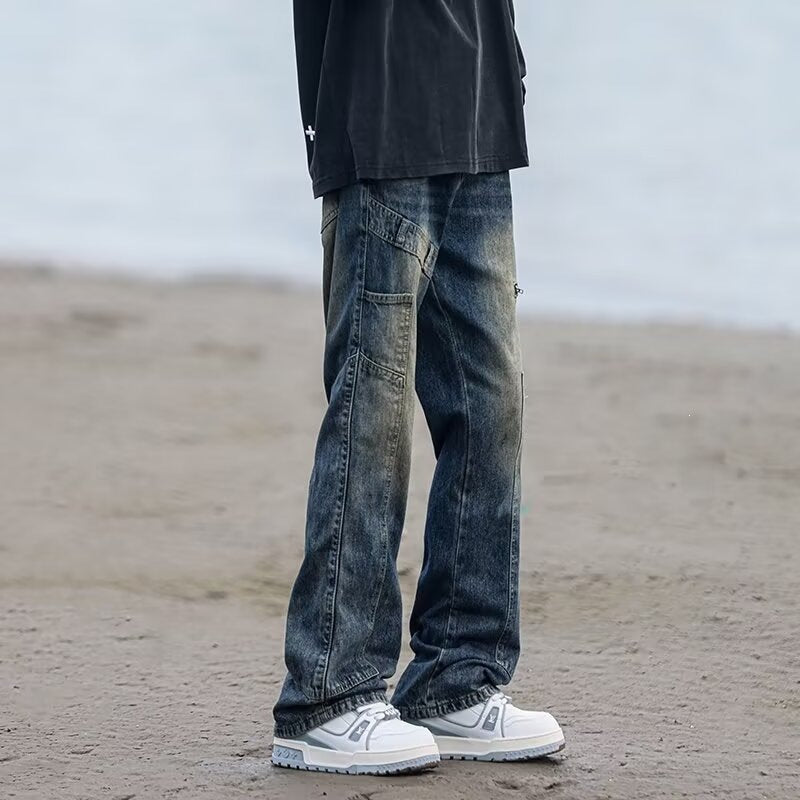 Herren Modische Denim Cargo-Hose Drune