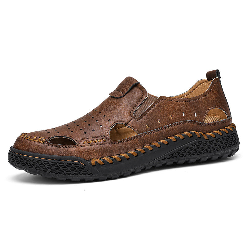 Herren atmungsaktive Leder Sandalen Drune