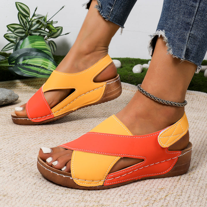Damen Bequeme orthopädische Sandalen mit verstellbarem Fersenriemen Drune