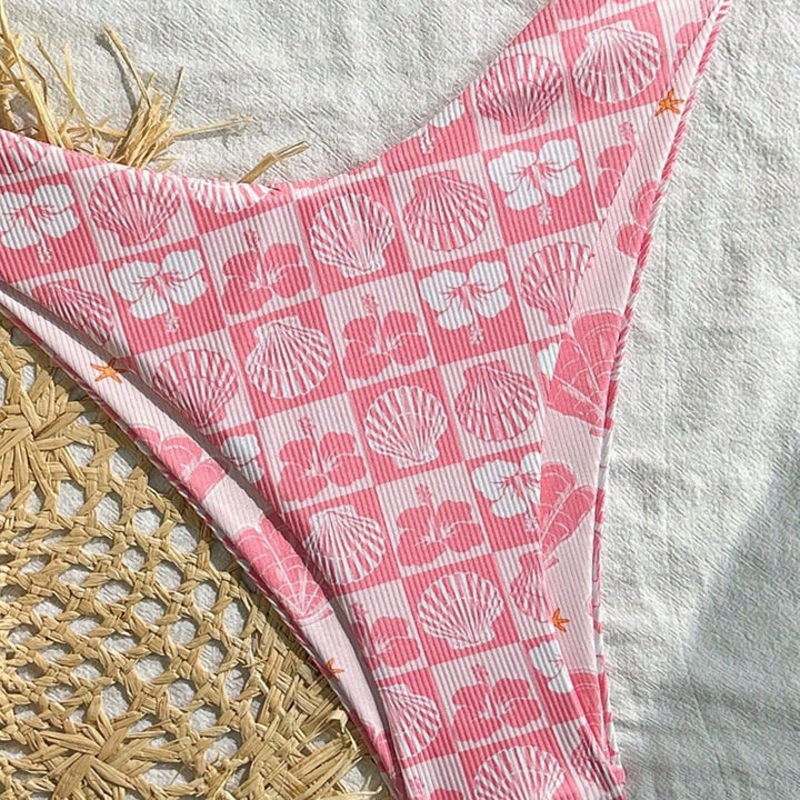Damen Triangel-Bikini mit maritimen Muschelmuster Drune