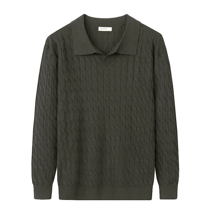 Herren Eleganter Strickpullover mit Stehkragen Drune