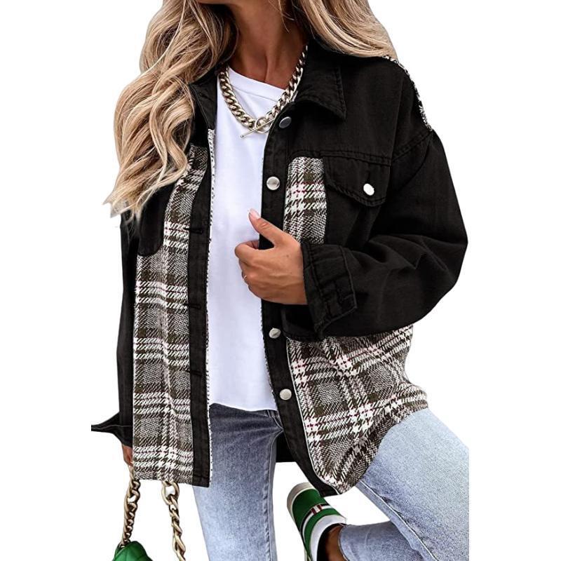 Damen modische Overshirt-Jacke Drune