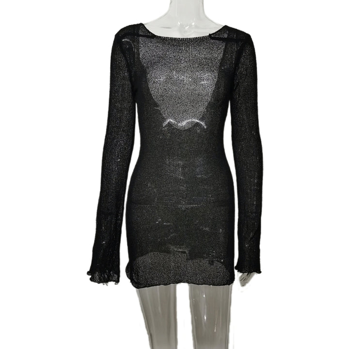 Damen durchscheinendes Häkelkleid Drune