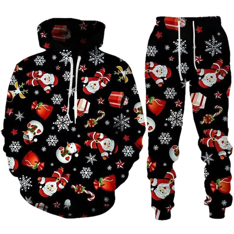 Damen Festlicher Kapuzenpullover mit lustigem Weihnachtsmotiv Drune