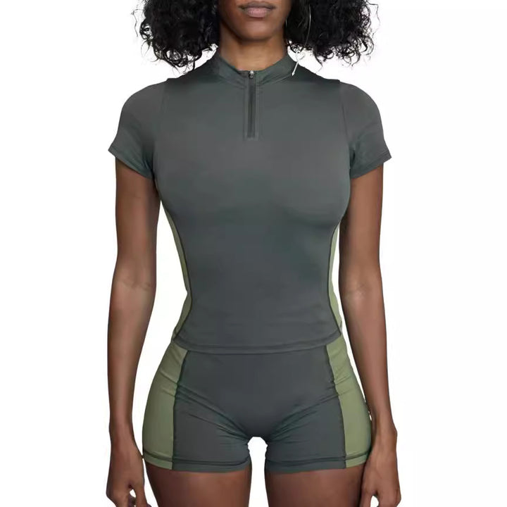 Damen sportliches Set mit kurzem Oberteil und Shorts Drune