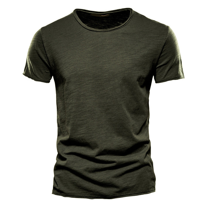 Herren nan leichtes Baumwolljersey Kurzarmshirt mit V-Ausschnitt und schmaler Passform Drune