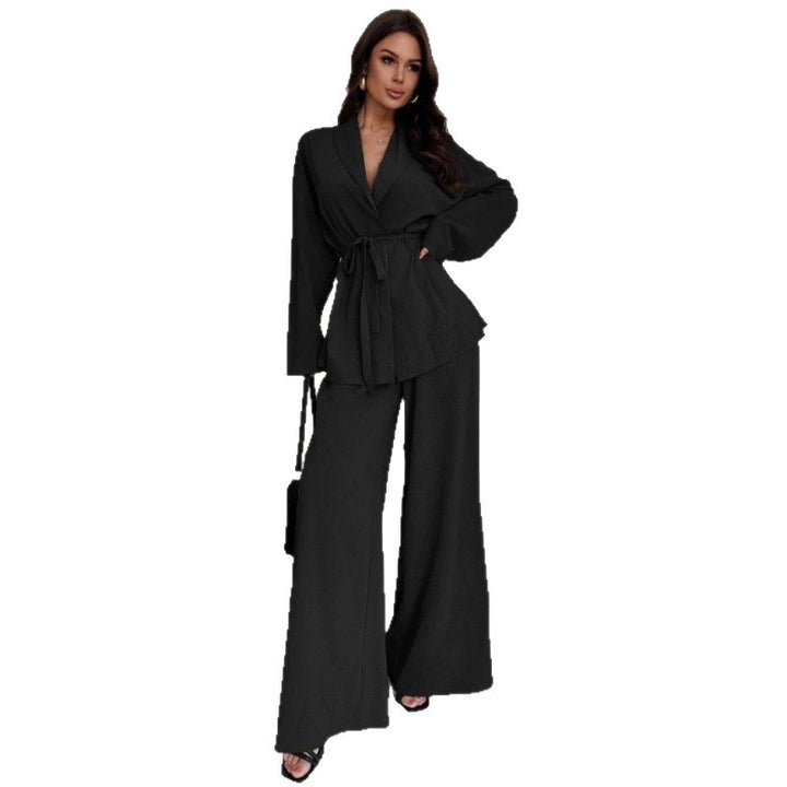 Damen Eleganter Wickel-Jumpsuit mit weitem Palazzo-Bein Drune