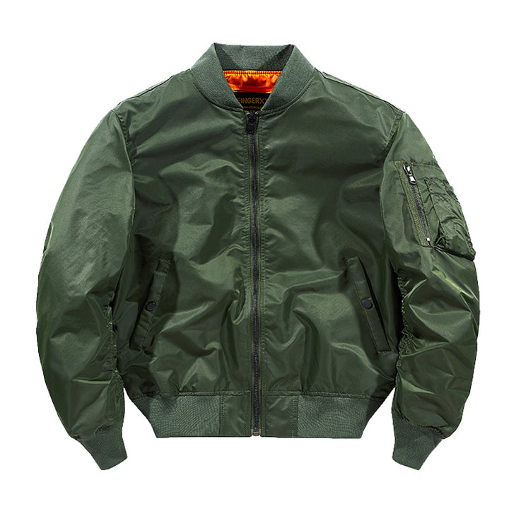 Herren  leichte MA-1 Flugbomberjacke im Stil mit Taschenutilityfach und gerippten Abschlüssen Drune
