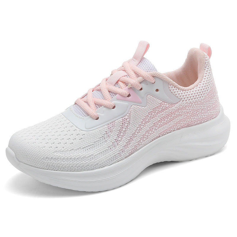 Damen nan atmungsaktive gestrickte Laufschuhe mit dämpfender EVA-Sohle und flexiblem Abrollverhalten Drune