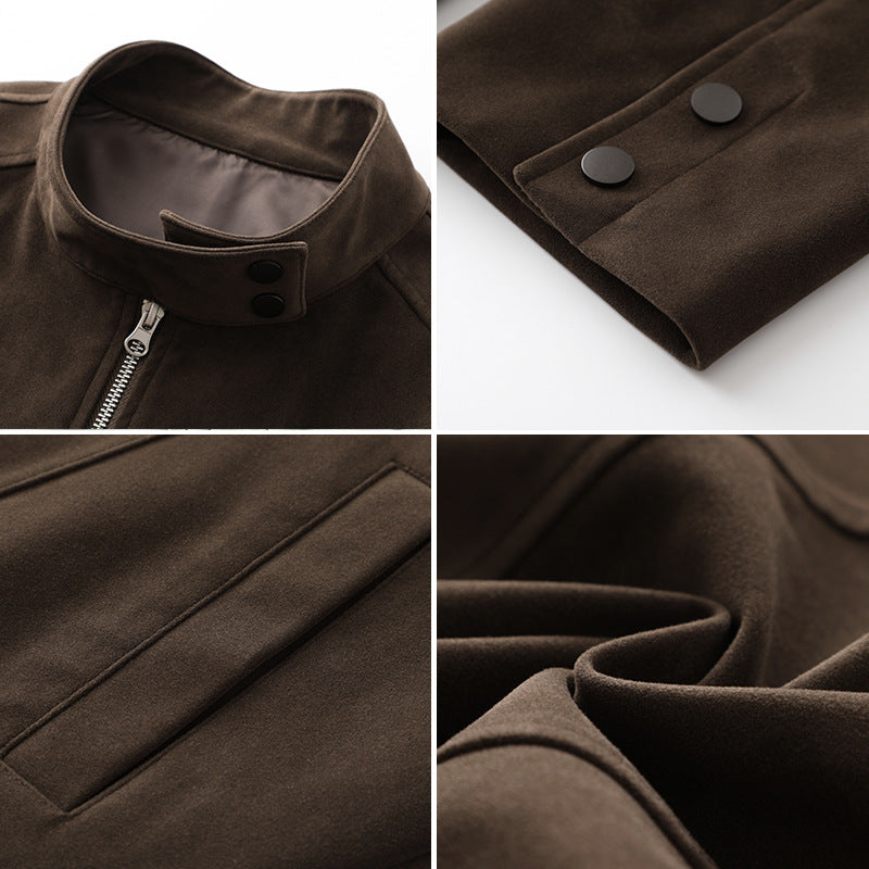 Herren Freizeitjacke aus weichem Kunstleder mit praktischem Kragen und Reißverschluss Drune