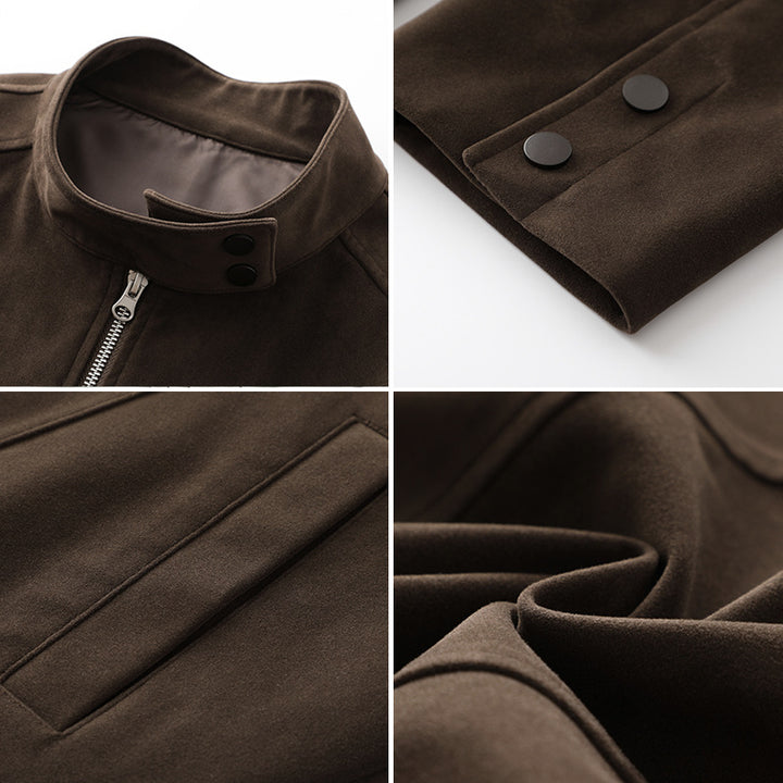 Herren Freizeitjacke aus weichem Kunstleder mit praktischem Kragen und Reißverschluss Drune