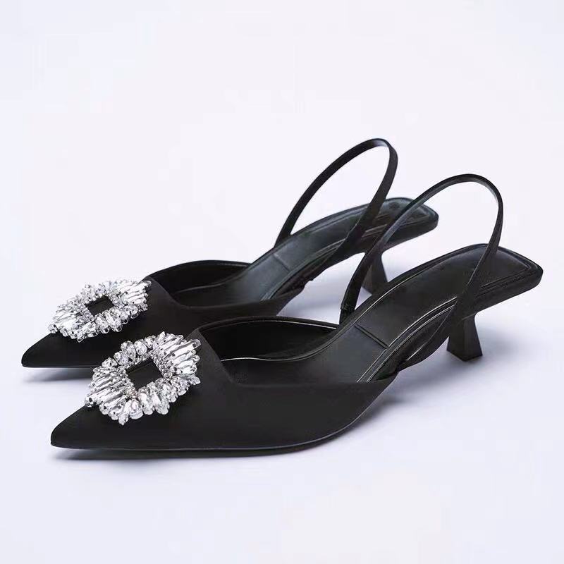 Damen Slingback-Pantoletten mit funkelndem Schmuckdetail und elegantem Design Drune